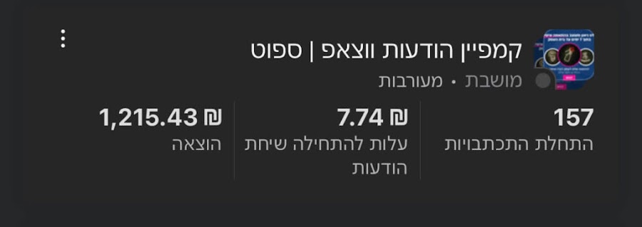 צילום מסך של הקמפיין הממומן לעסק הניאון